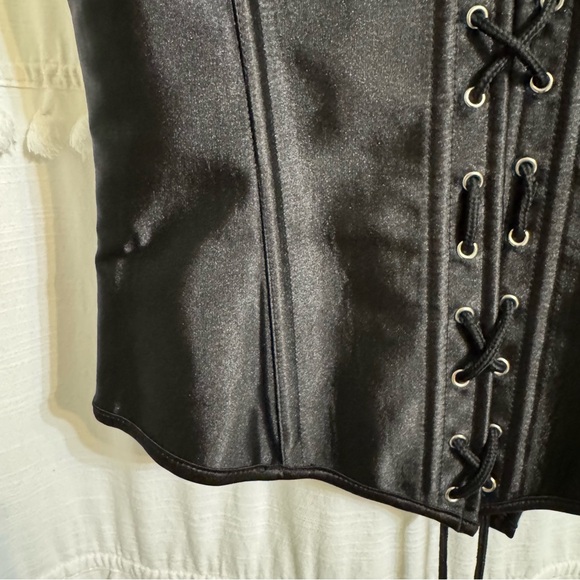 Bonitaz Black Satin Underbust Corset | Lace Up Back | Gothic Size XL - Picture 7 of 8